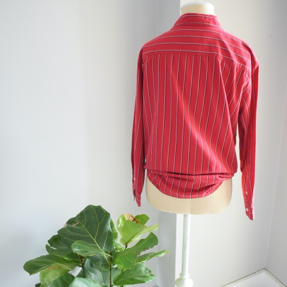 Red Striped Button Down - Picture 4 of 5